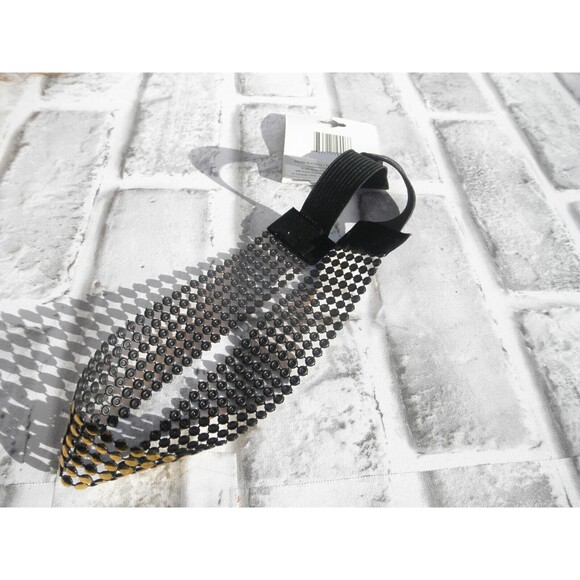 NEW by JUST BASIC, ELASTIC HEADWRAP, HEADBAND BLACK WITH GOLD TONE DECOR  #5 - Picture 12 of 12
